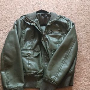 Green leather jacket